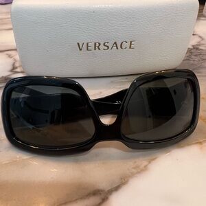 Versace Unisex Black Sunglasses with White Case